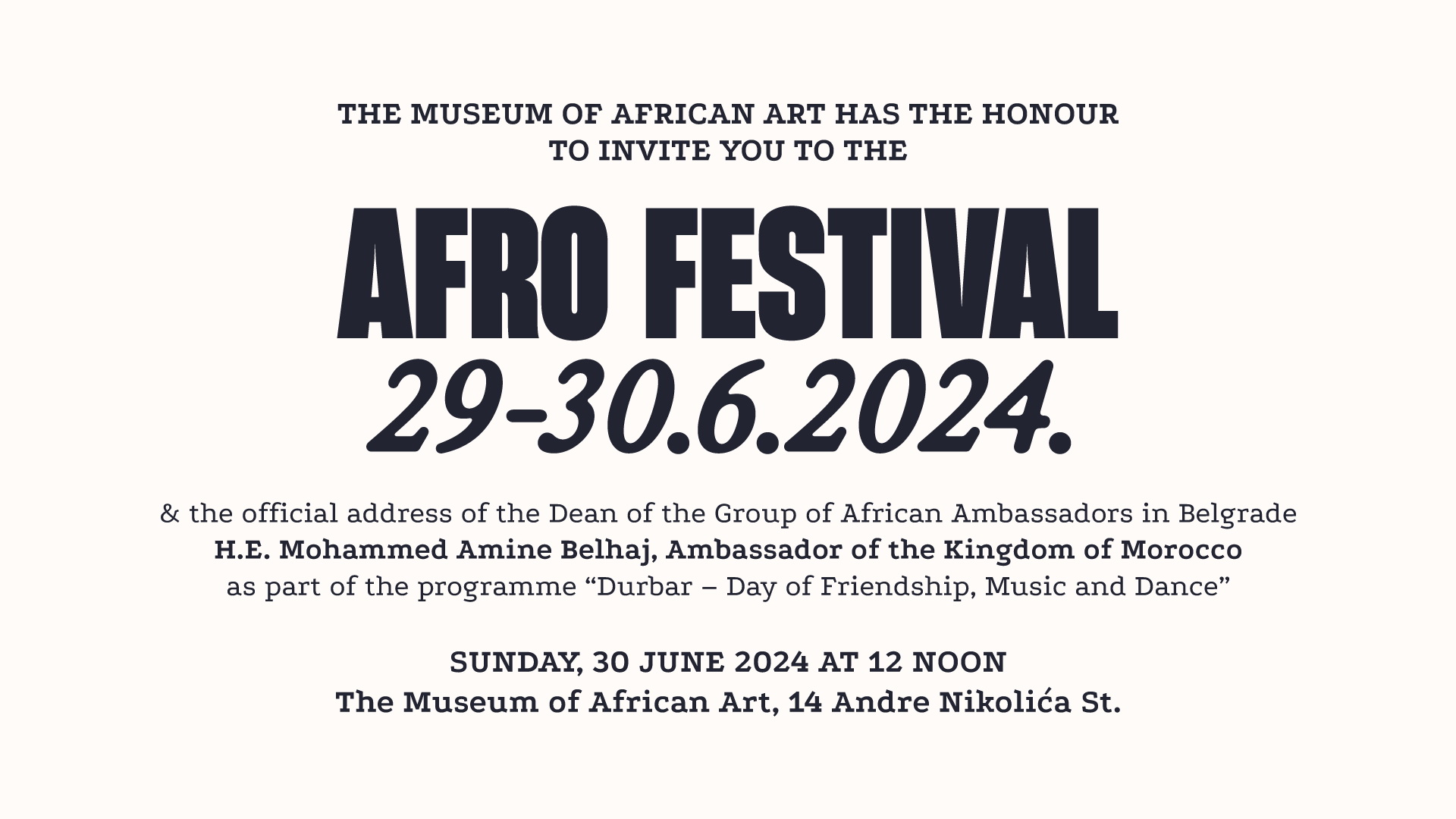 Afro Festival 2024 - Invitation